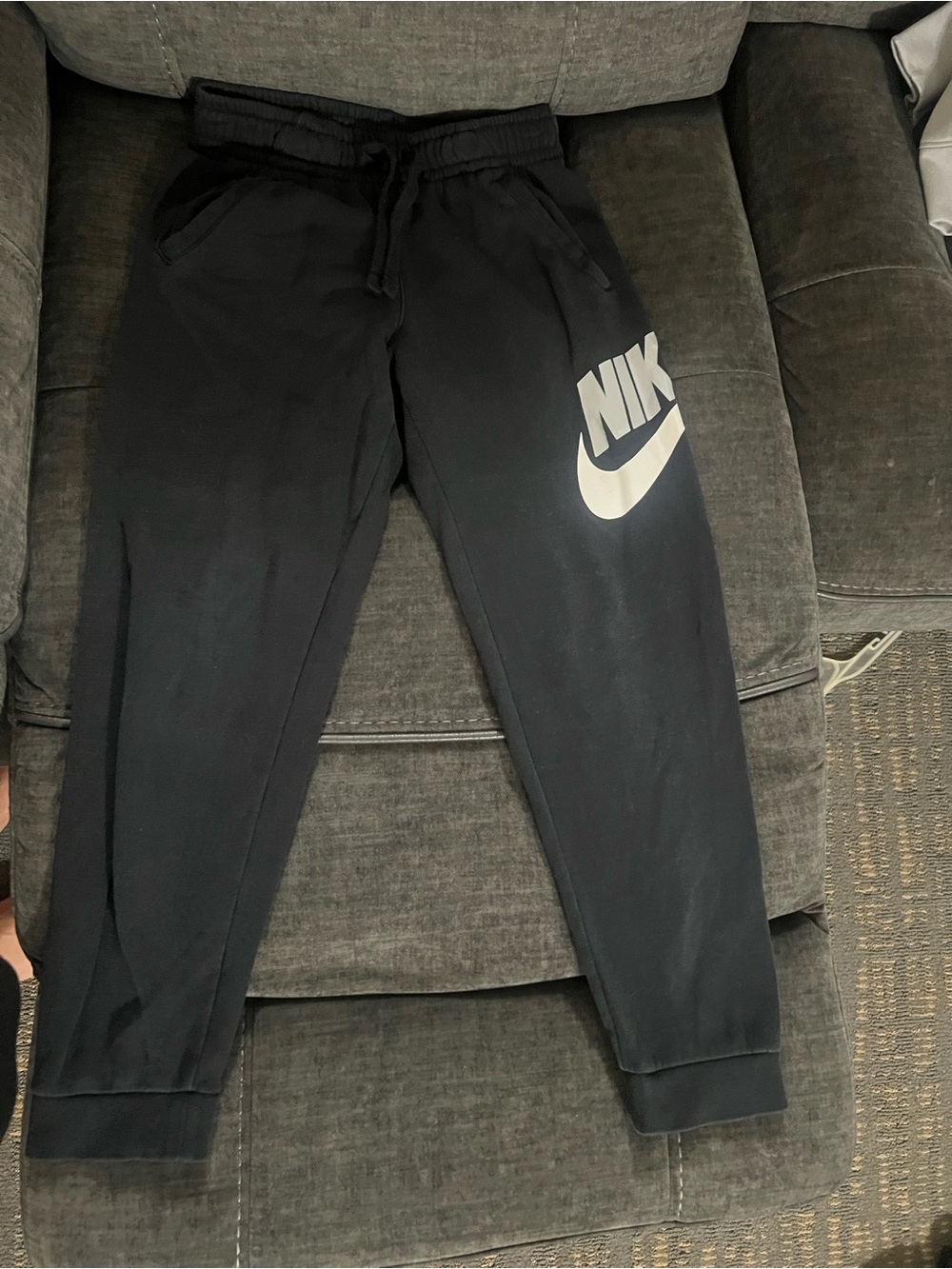 Nike Black Joggers with White Swoosh Logo